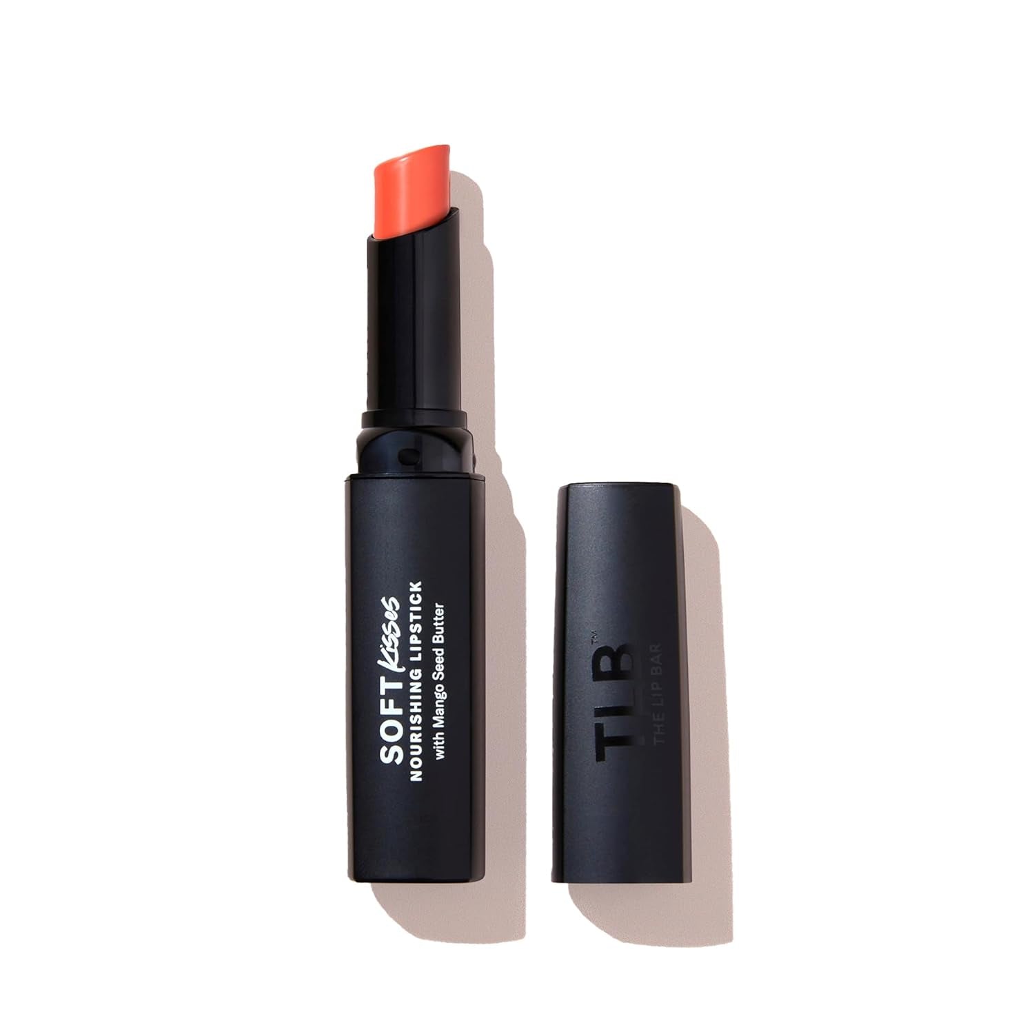 Soft Kisses Nourishing Vegan Lipstick, with Moisturizing Mango Seed Butter, Satin Finish, Good Vibez - Peach