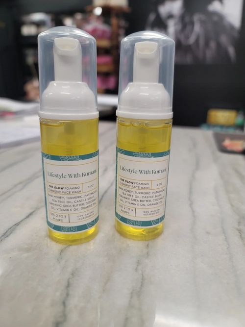 "The Glow" Foaming Turmeric Face Wash (1oz) from Lifestyles with Kumani, a Black-owned brand