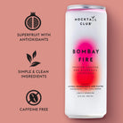 Bombay Fire Non-Alcoholic Sparkling Craft Cocktail - 4X12 Oz Cans | Natural Pomegranate, Caffeine-Free Tea, Agave, & Chili