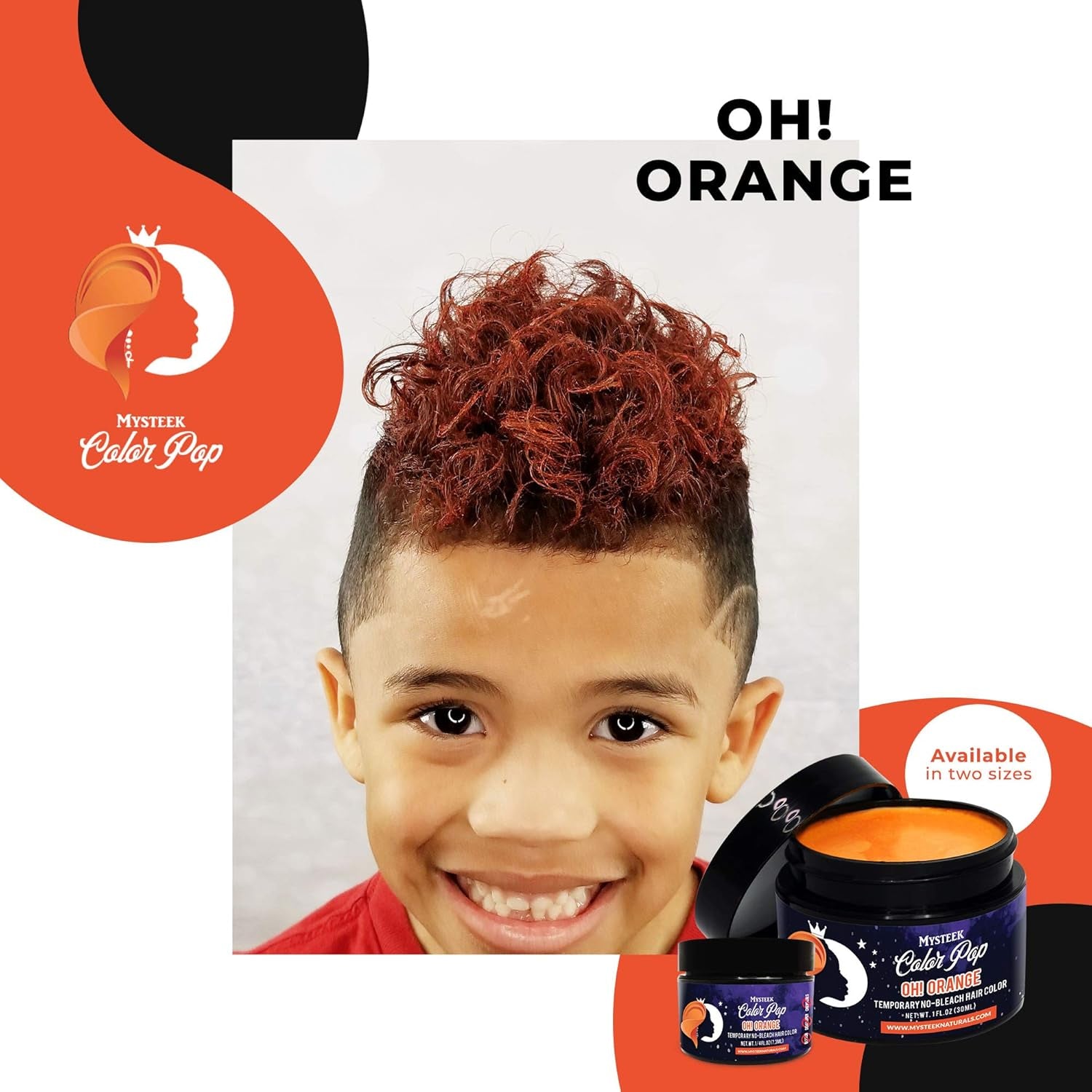 Mysteek Color Pop Temporary Hair Color (Orange) 1 oz