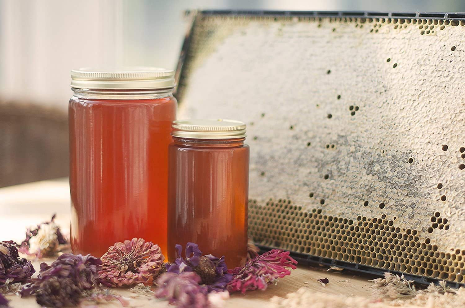 Unfiltered Raw Honey by Zach & Zoe Sweet Bee Farm – (1) 16 Ounce Jar of Honey with Lavender - Pure Farm Raised Honey with Powerful Anti-Oxidants, Amino Acids, Enzymes, and Vitamins!