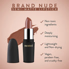 Semi Matte Nude Lipstick, Nude Pink Tan