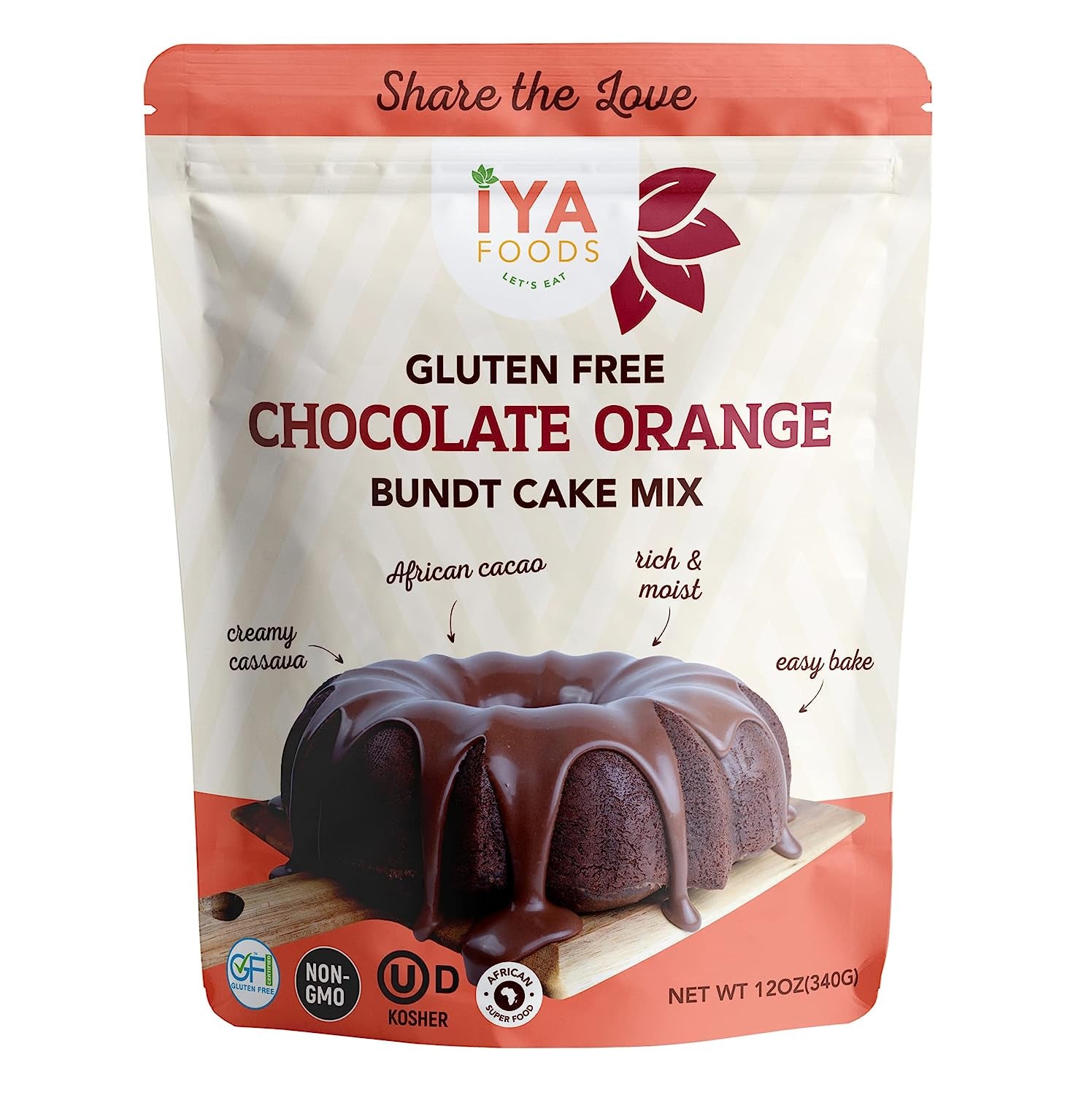 Chocolate Orange Bundt Cake Mix & Fudge Brownie Baking Mix 12Oz (Pack of 2)