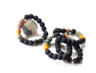 Men's African Beaded Stretch Bracelet Black