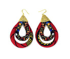 Red Ankara Hoop Earring | African Print Earrings |