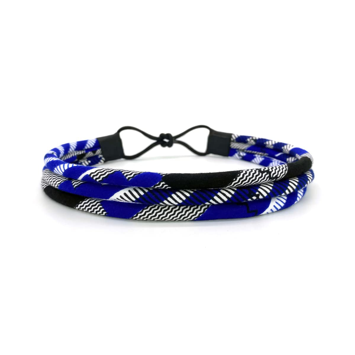 Kente Blue and Black African Print Headband 